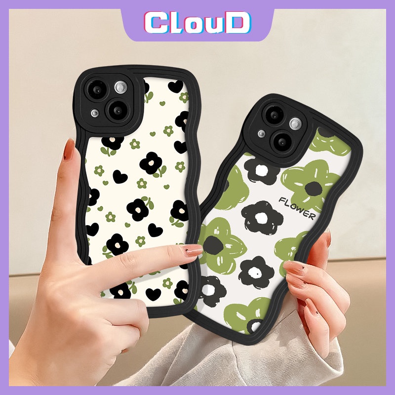 Casing Untuk Redmi 12C 10C 10 9 A1 A1+9T 9A 10A 9C NFC POCO X3 NFC Pro M3 Redmi Note8 9 11 10s 10 11s 9s Pro Max Mi 11T Pro Spring Fresh Flowers Wavy Edge Soft TPU Case Motif Bunga