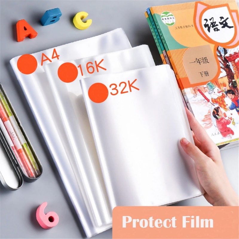 10lembar Buku Notebook Transparan Cover Pelindung/Reusable Self-adhesive Waterproof Textbook Case/Film Pembungkus Buku Siswa