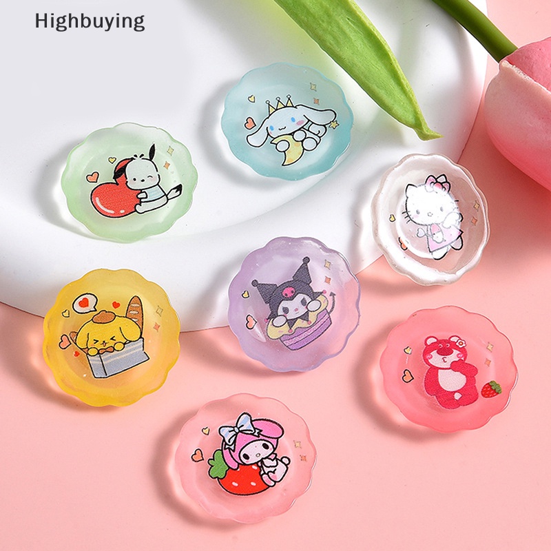 Hbid 10pcs Kawaii Anime Kartun Sanrios Bentuk Piring DIY Mini Plate Resin Miniatur Kerajinan Telepon Shell Patch Aksesoris Rambut Mainan Anak Glory