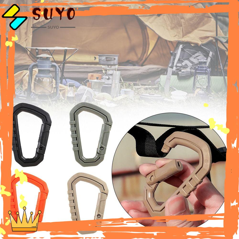 Suyo 2pcs Pasang quickdraw Shackle Climbing Aksesoris Alat Luar Ruangan Snap Lock Camp D-buckle