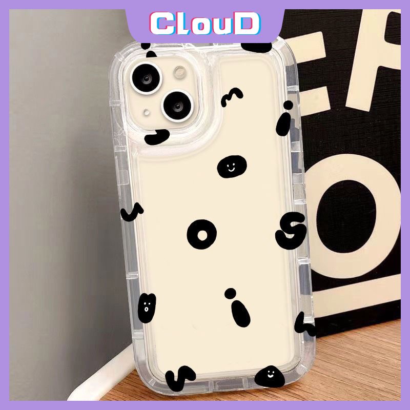 IPHONE Casing Huruf Alfabet Sederhana Tpu Lembut Bening Kompatibel Untuk Iphone11 Pro MAX XR 7Plus 11 14 13 12 Pro Max6 8 6S 7 Plus X XS MAX SE 2020 Shockproof Airbag Pasangan Penutup Belakang