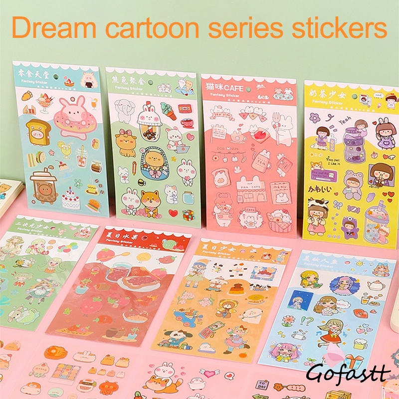 

6pc Stiker Cute Cartun Lucu Food Pet Diy Diary Jurnal Palnner Deco Hias-G
