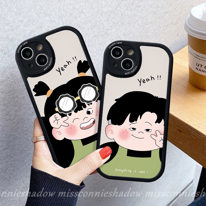 Case Untuk Redmi 12C 10a1 9 10A 10C 9A 9T 9C Redmi Note11 10 8 9 10s 11s 10 9s 9 11 Pro+POCO F4 X3 NFC Pro M3 Mi 11T 12pasangan Kartun Lucu Chubby Boy Dan Sarung Kekasih Cewek