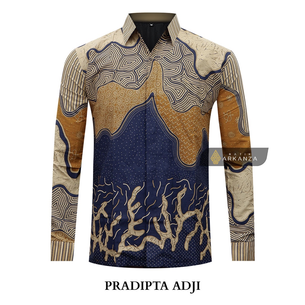 BATIK ARKANZA Motif PRADIPTA ADJI Kemeja Batik Pria Casual Lengan Panjang Slim Fit Premium