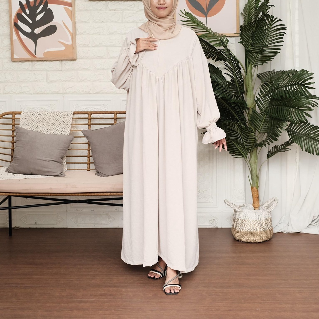 ZASKIYA - RUMANIYA DRESS WANITA CRINCLE AIRFLOW / GAMIS WANITA MUSLIMAH