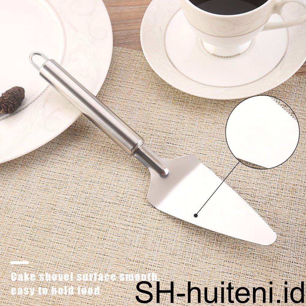 Spatula Kue Stainless Pizza Alat Pengangkat Pancake Baking Hand Paddle Lifter Handle Tray