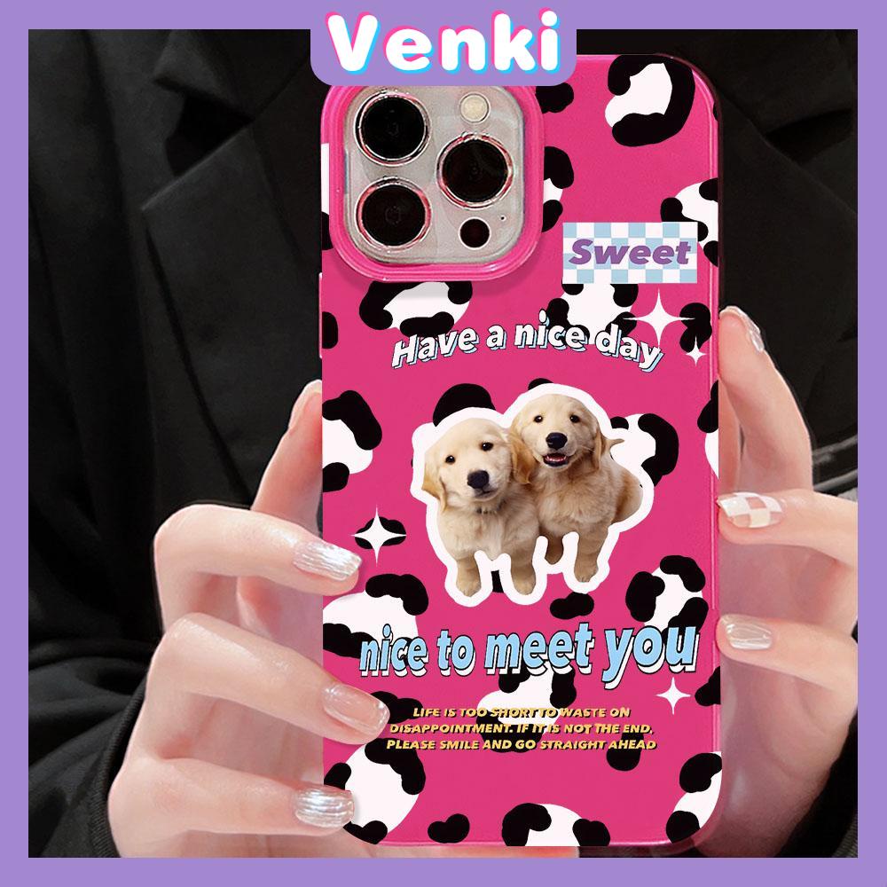 VENKI - For iPhone 11 iPhone Case Red Glossy TPU Soft Case Shockproof Protection Camera Cute English Dog Compatible with iPhone 14 13 Pro max 12 Pro Max xr xs max 7Plus 8Plus