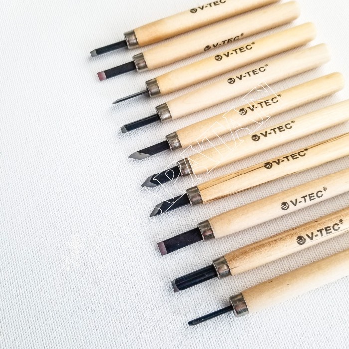 

Alat pahat / Alat cukil / Wood Carving V-TEC 2003-10 set 10 pcs