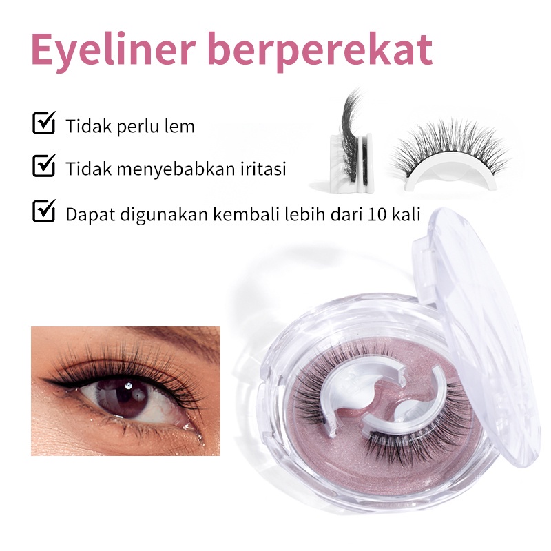 Eyelashes Extension Natural 3D Ekstensi Berperekat Yang Dapat Digunakan Kembali