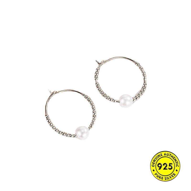 Anting Mutiara Shell Manik Perak S925 U1806