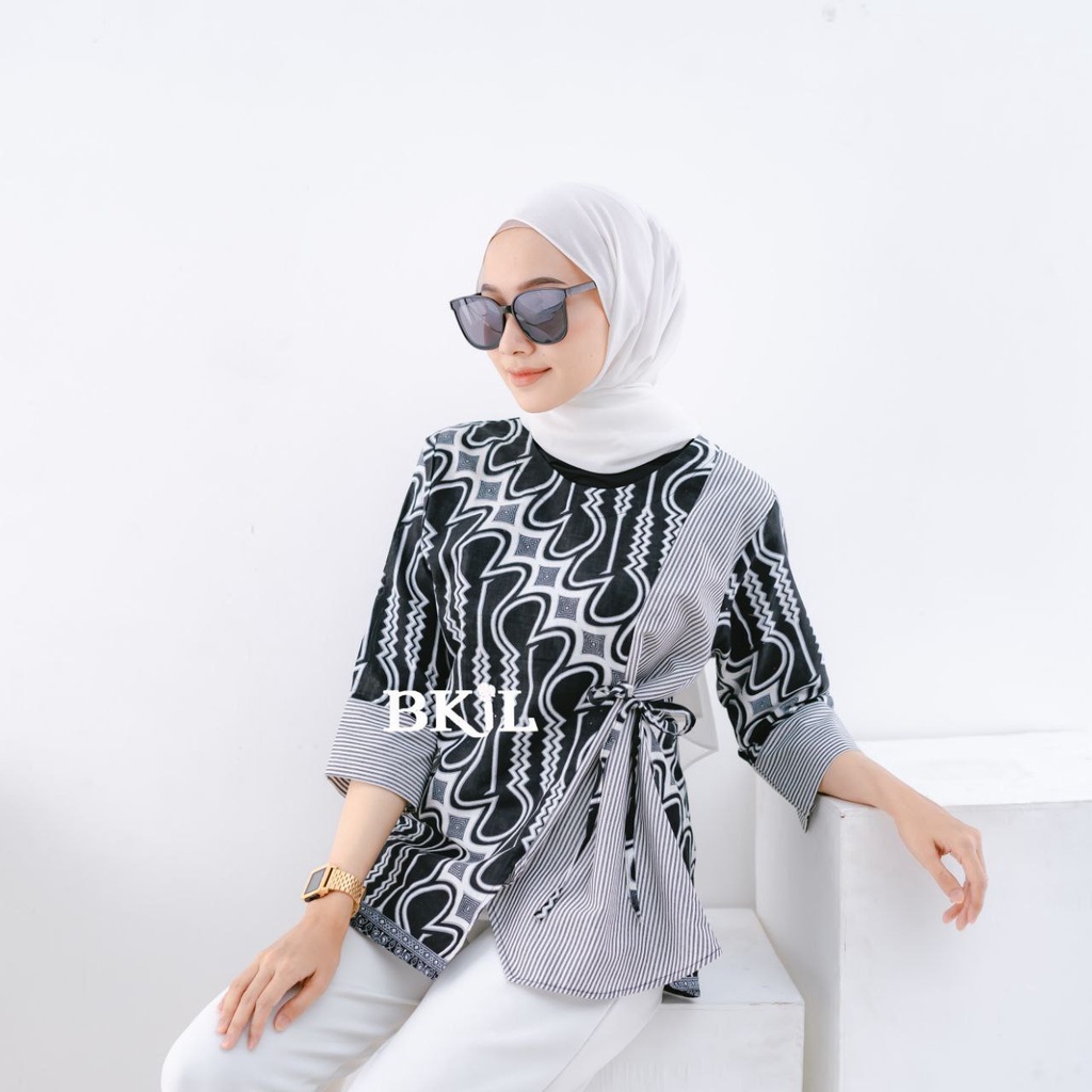 Blouse batik wanita modern lengan panjang premium | Blouse batik wanita jumbo modern premium | Blous
