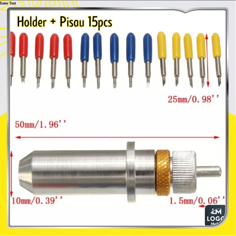 

15pcs 30 45 60 Roland Cricut Cutting Plotter Cutter Blade + Blade Holder Bandung