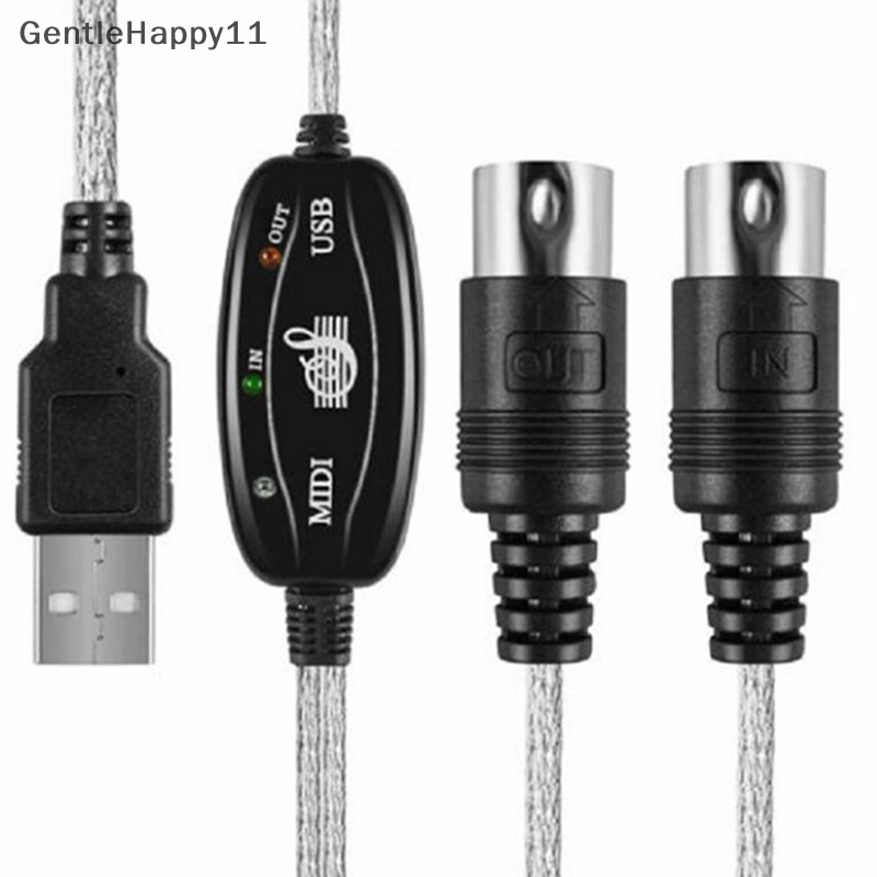 Gentlehappy USB IN-OUT MIDI Cable Converter PC Ke Music Keyboard Adapter Cord id