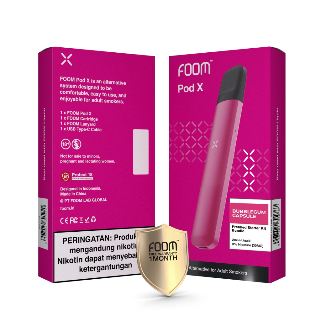 POD X FOOM Hot Pink Bundling - Bubble Gum Capsule ( Free Lanyard)