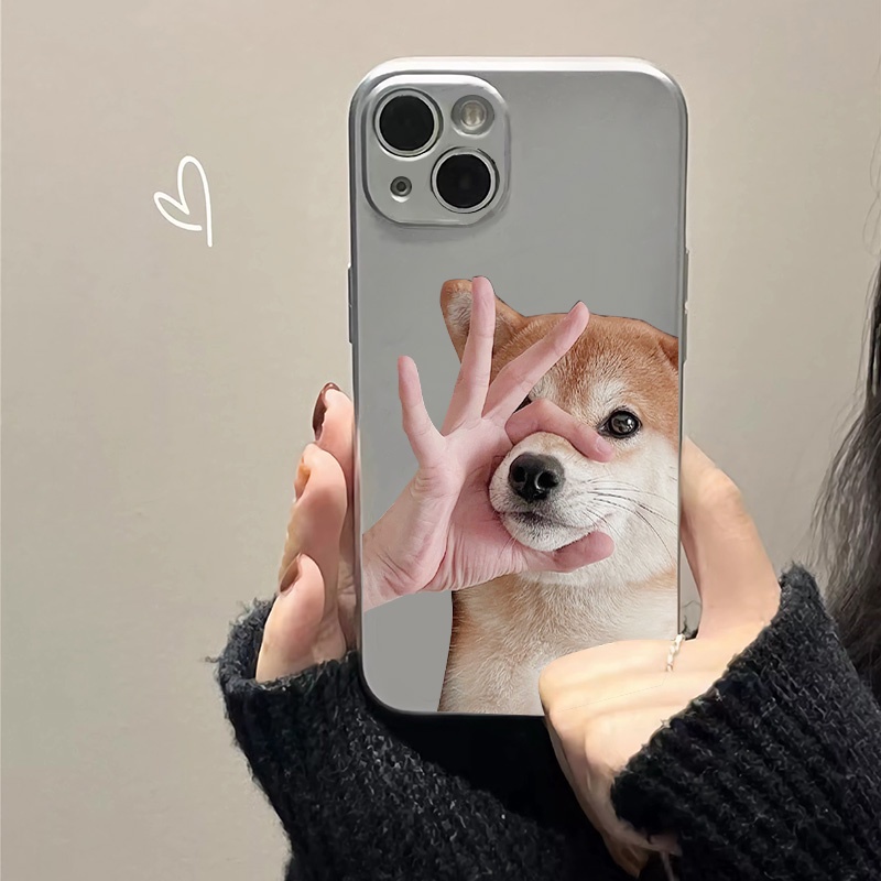 IPHONE Casing Electroplate Anjing Lucu Kompatibel Untuk Iphone14 13 12 Pro Max 11 XS XR X8 7 6S Plus Casing Ponsel Mini Lembut TPU Silikon Shockproof Cover