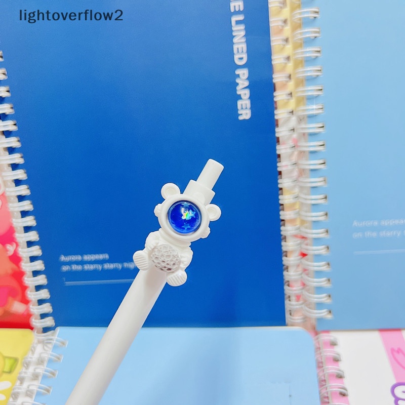 [lightoverflow2] Random Lucu Gel Pen Kawaii Astronot 0.5m Hitam Gel Ink Pen Alat Tulis Sekolah [ID]