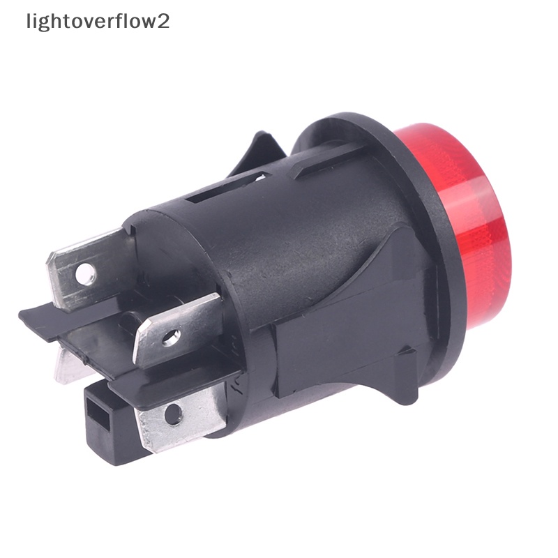 [lightoverflow2] 1pc 4pins Saklar Sentuh Red Push Button Switch Sertifikasi TUV Saklar Rocker Listrik Dengan Soket Lampu Power Switch PS18-16 [ID]