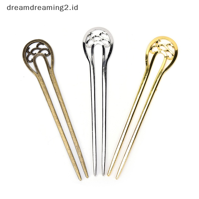 (drea) U Shape Retro Metal Hair Fork Hair Pin Hair Pick Square Hair Clip Rambut Perhiasan//