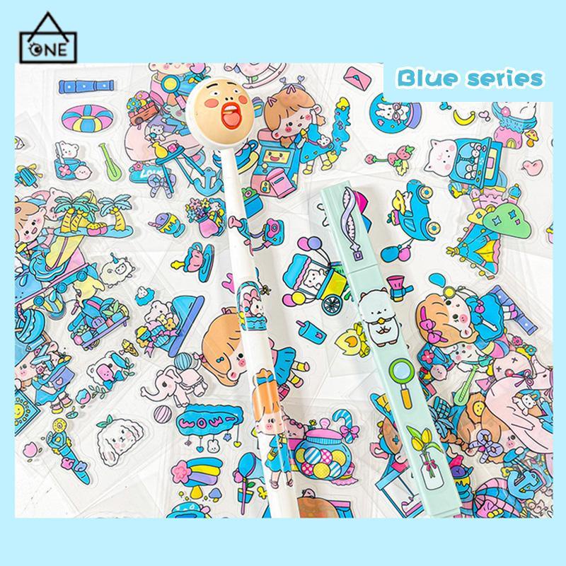 COD❤️100pcs Lembar Stiker Deco Set Waterproof Kartun Lucu ekorasi Alat Tulis Siswa Stiker Kartun-A.one