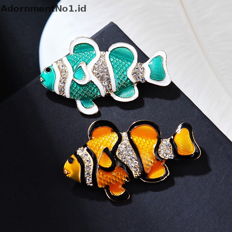 [AdornmentNo1] Bros Ikan Tropis Laut Berlian Imitasi Fashion Untuk Wanita Pakaian Mantel Aksesoris Pesta Hadiah [ID]