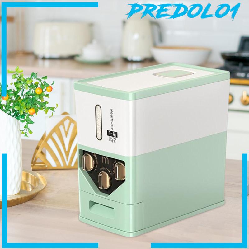 [Predolo1] Dispenser Sereal Wadah Penyimpanan Beras 6kg Untuk Meja Dapur Rumah Tangga