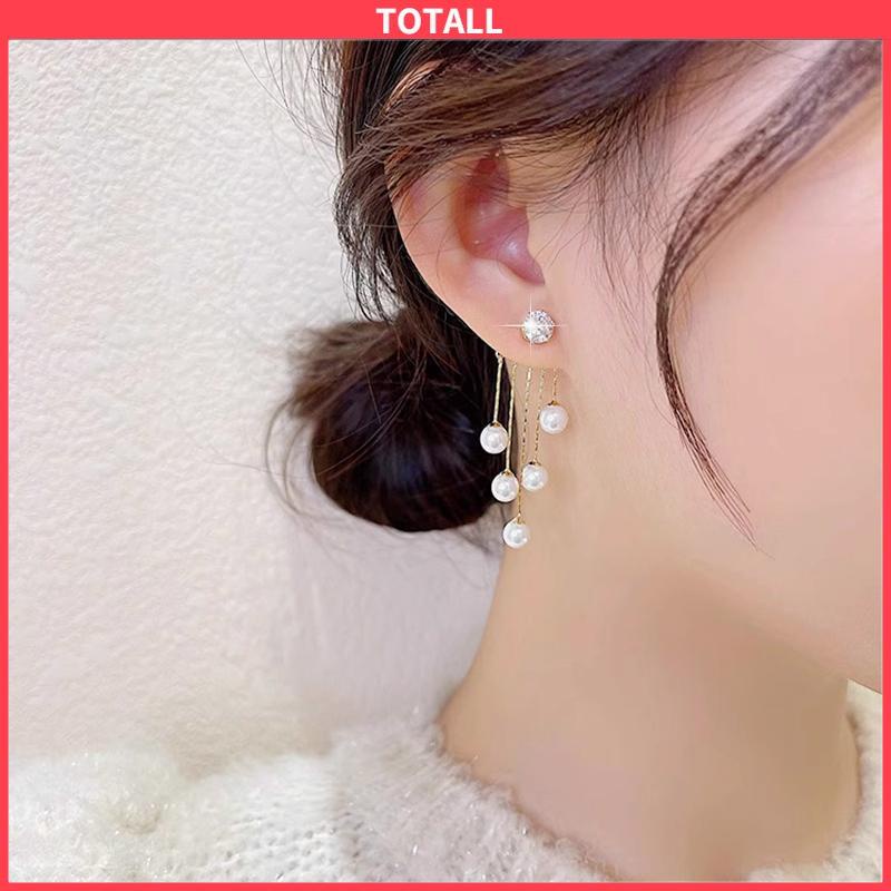 COD Anting Wanita Premium Mutiara Rumbai  Anting-Anting Temperamen-Totall