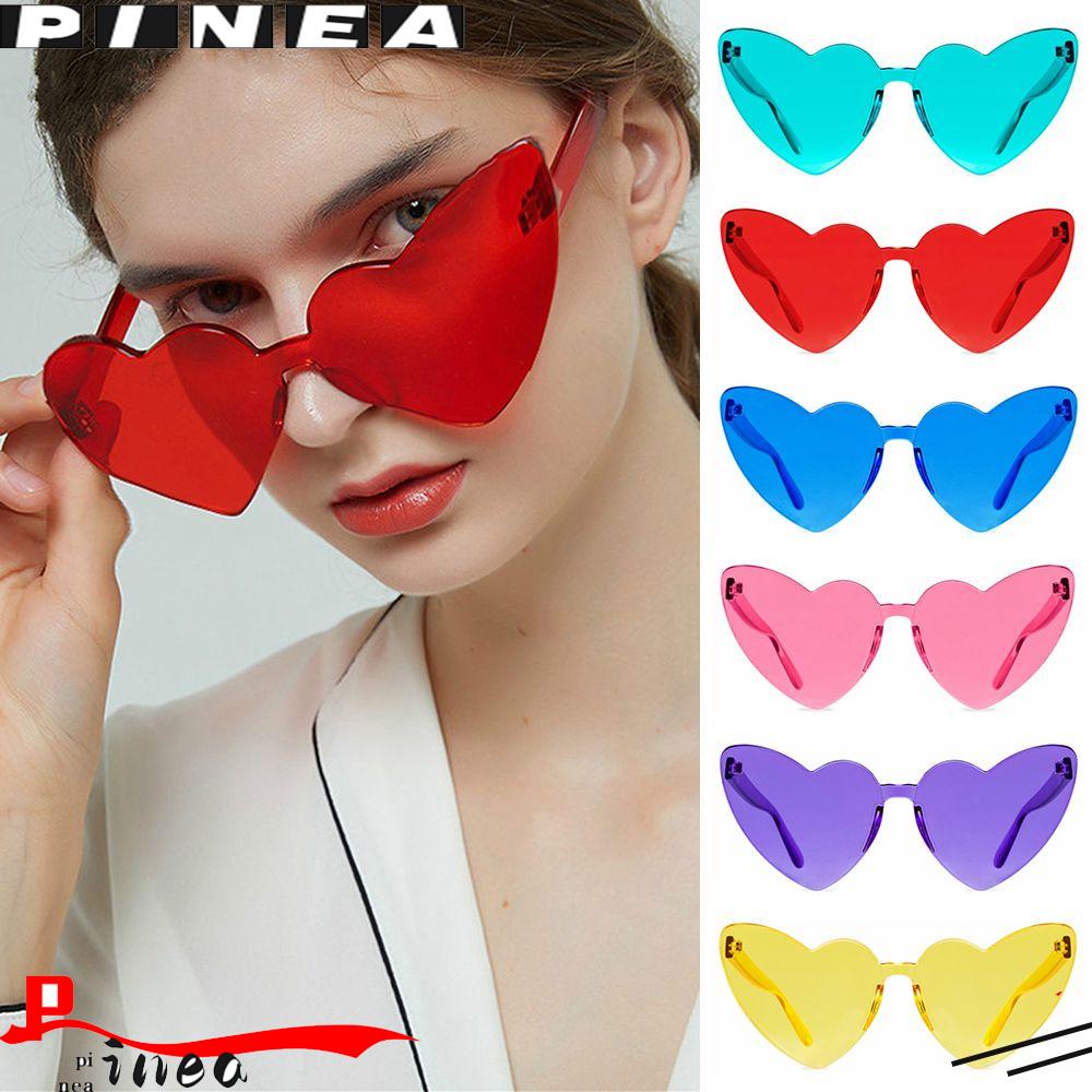 Nanas Jantung Kacamata Hitam Novelty Tanpa Bingkai Pesta Tebal Wanita Shades