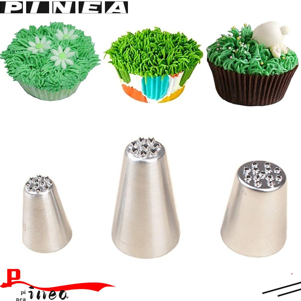 Nanas 3 Pcs Rumput Icing Nozel DIY Aksesoris Dapur Pastry Tips Alat Dekorasi Kue Cupcake Rusia Nozzle