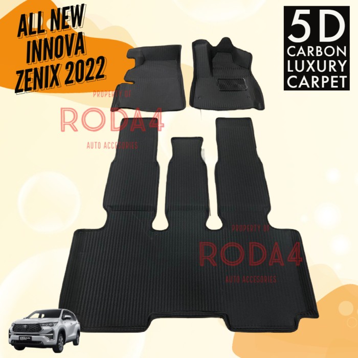Karpet Mobil 5D All New Innova Zenix 2022 2023 Motif CARBON LUXURY - 2 BARIS
