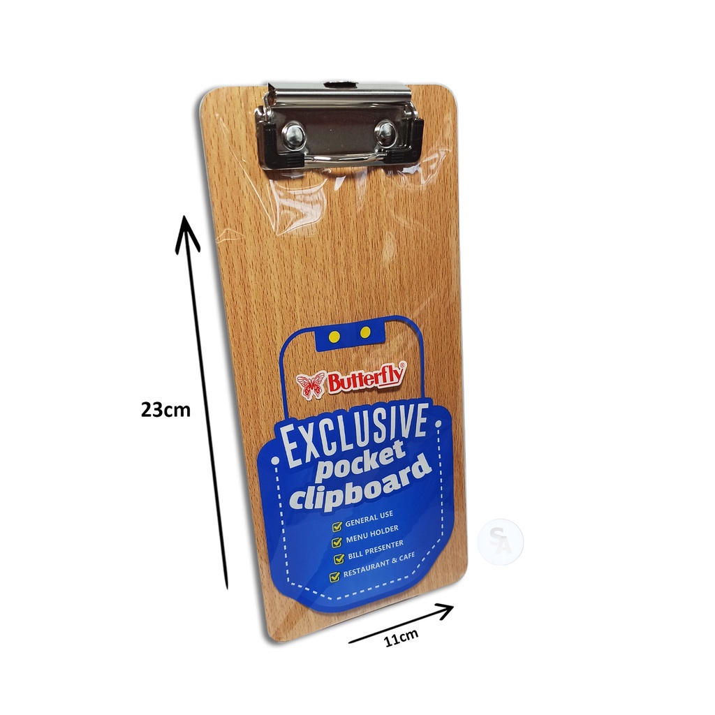 

BUTTERFLY - Mini Clipboard Pocket Papan Jalan Kayu Mini - Pcs