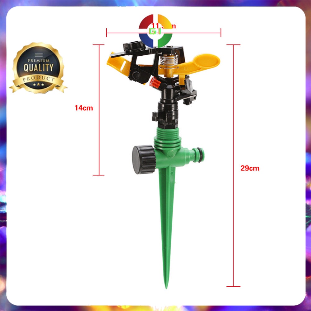 Rotate Sprinkler Spray Nozzle Air Irigasi Taman 1/2 inch Green