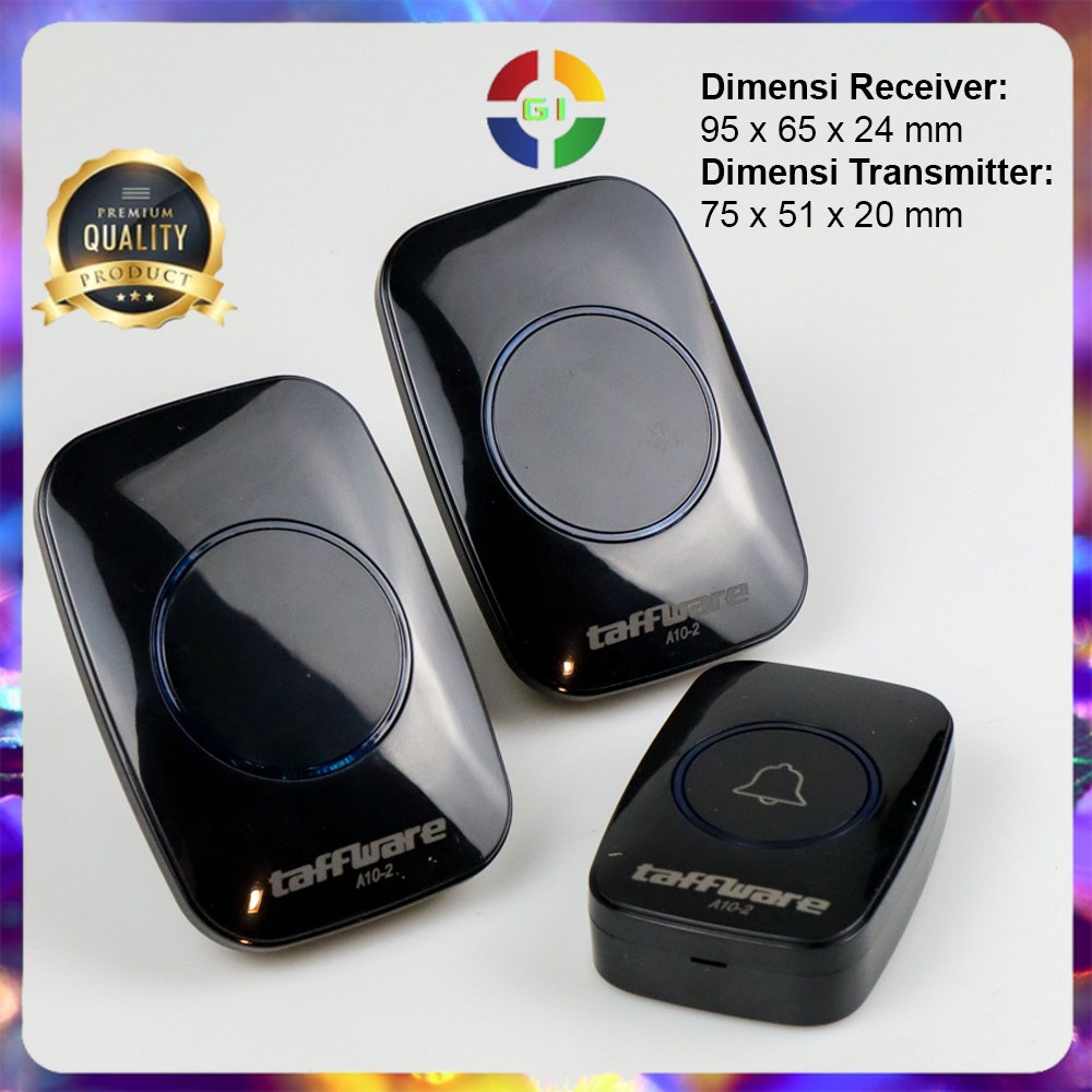 Bel Pintu Wireless Remote Doorbell 38Tune 2PCS Receiver Black