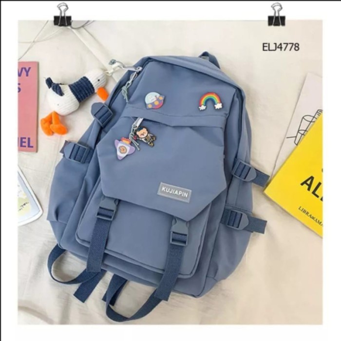 Tas Sekolah Bisa Untuk Jadi tas Casual Tas Ransel Impor Tas Wanita Korean Fashion kekinian + Gantungan BX23