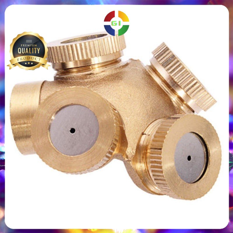 Sprinkler Spray Nozzle Air Irigasi Taman Brass 4 Holes  Copper