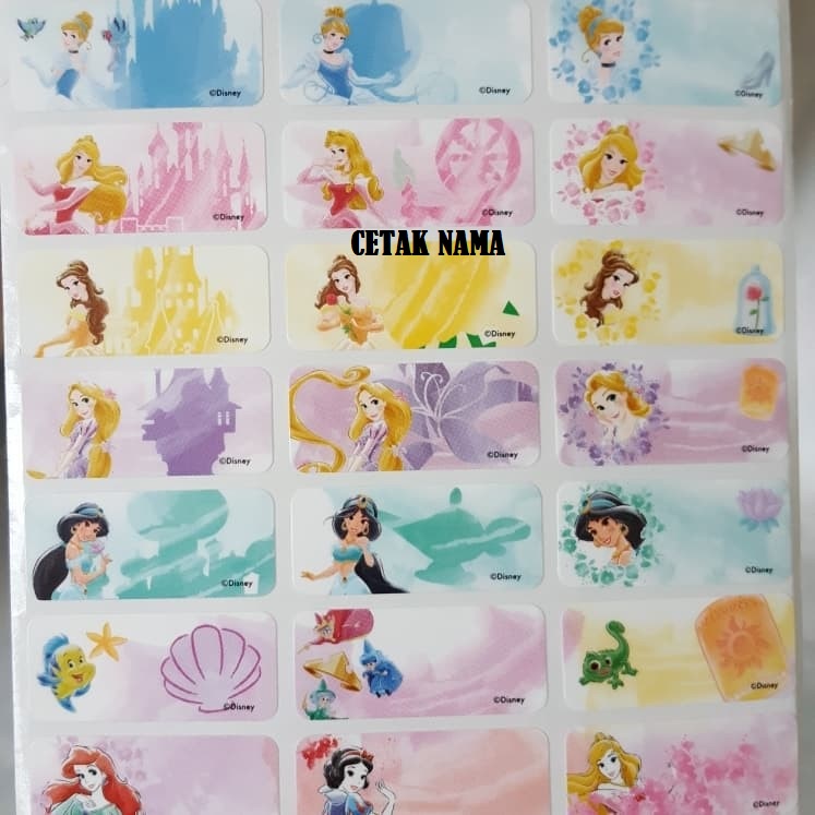 

Label Nama Kartun Disney Princess Tempelan Label Custom Buku Anak