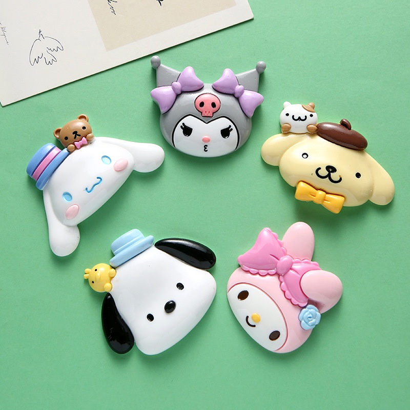 Sansanrio Diy Aksesori Resin Ponsel Shell Patch Jepit Rambut Lubang Sepatu Cangkir Kulkas Stiker Dekorasi Bahan Aksesori Buatan Tangan