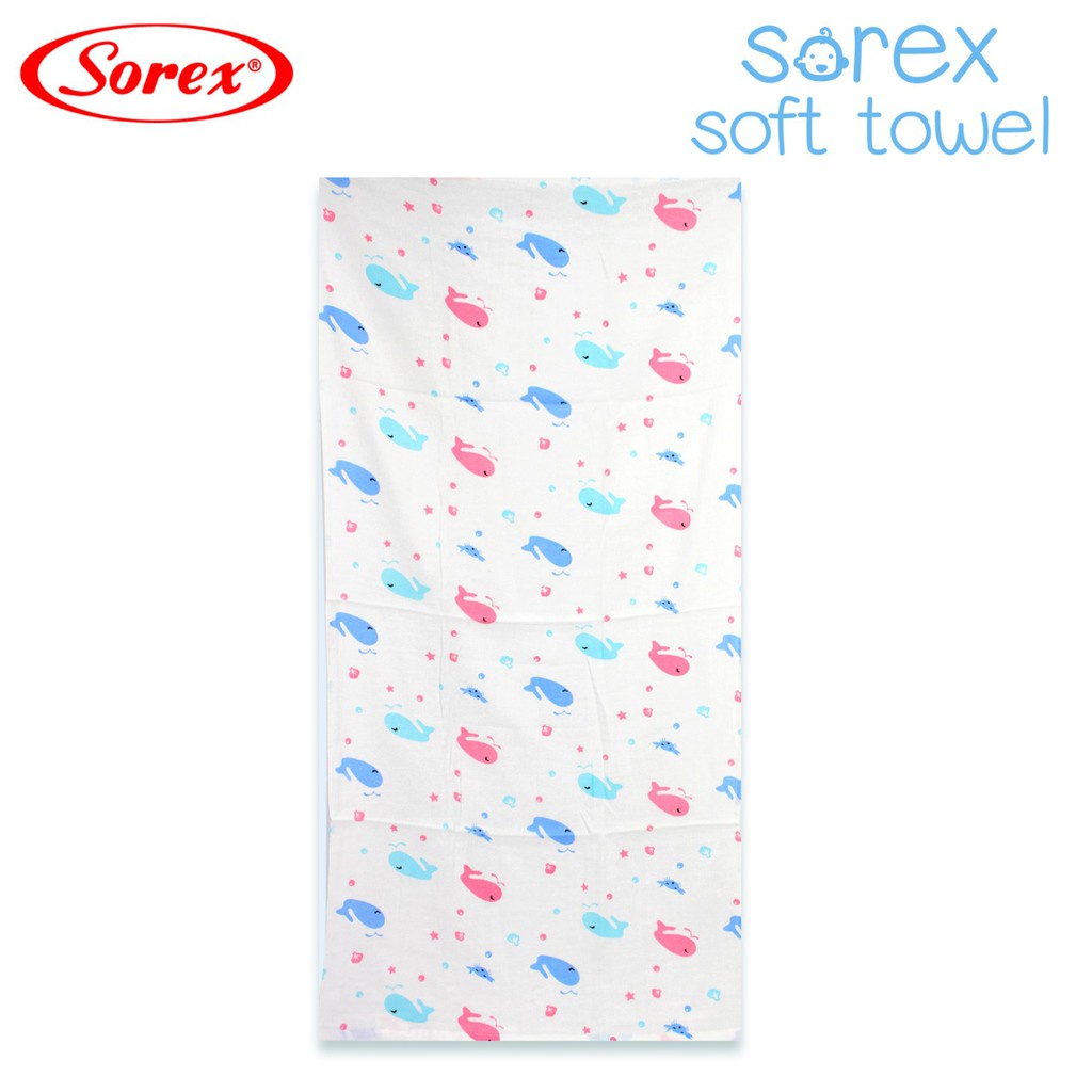 Sorex Handuk Mandi Bayi dan Balita 100 % Katun Premium Lembut Daya Serap Tinggi Soft Towel HM 882 | 