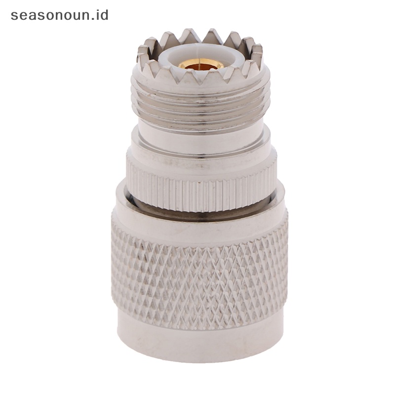 Seasonoun 1Pc N Type Male to UHF SO-239 Female Jack Konektor Adaptor Coax RF Lurus.