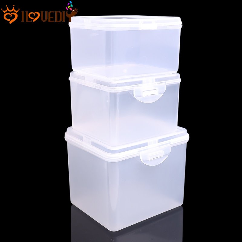 Kotak Penyimpanan Rumah Serbaguna Persegi Panjang Plastik Bening Storage Box Transparan Dengan Tutup Storage Box Kotak Tempat Perhiasan Kosmetik Jewelry Beads Collection Container Organizer