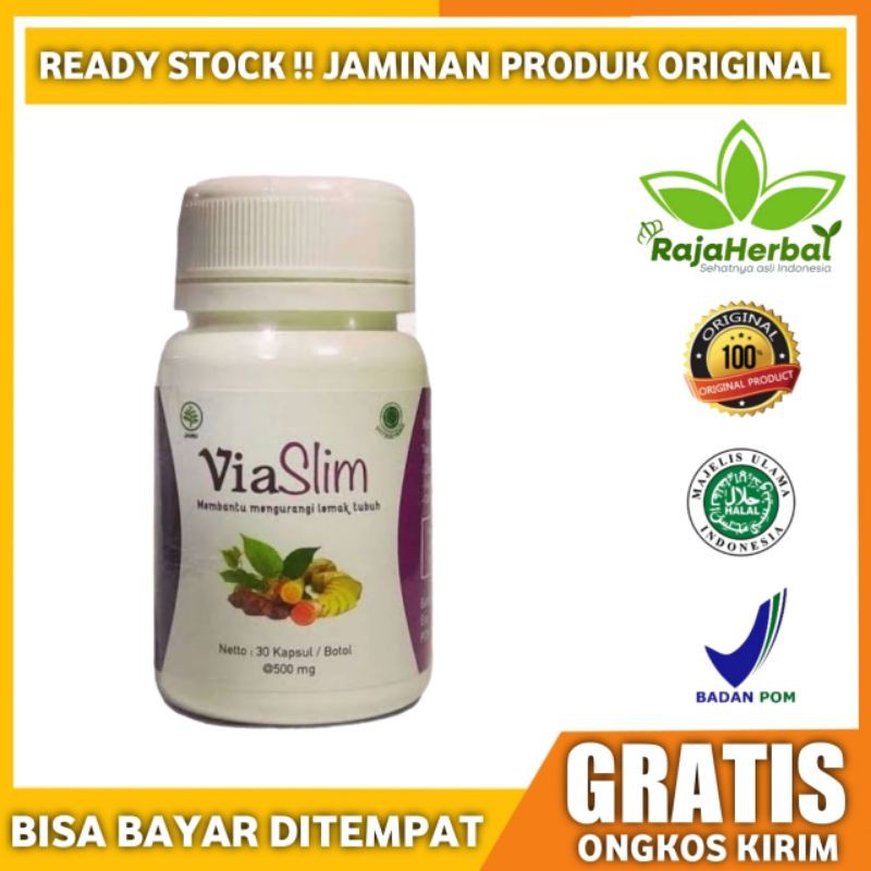(BHJ)ViaSlim Via Slim Obat Pelangsing Badan Ampuh Herbal BPOM Viaslim Suplemen Diet Terbaik(Gratis o