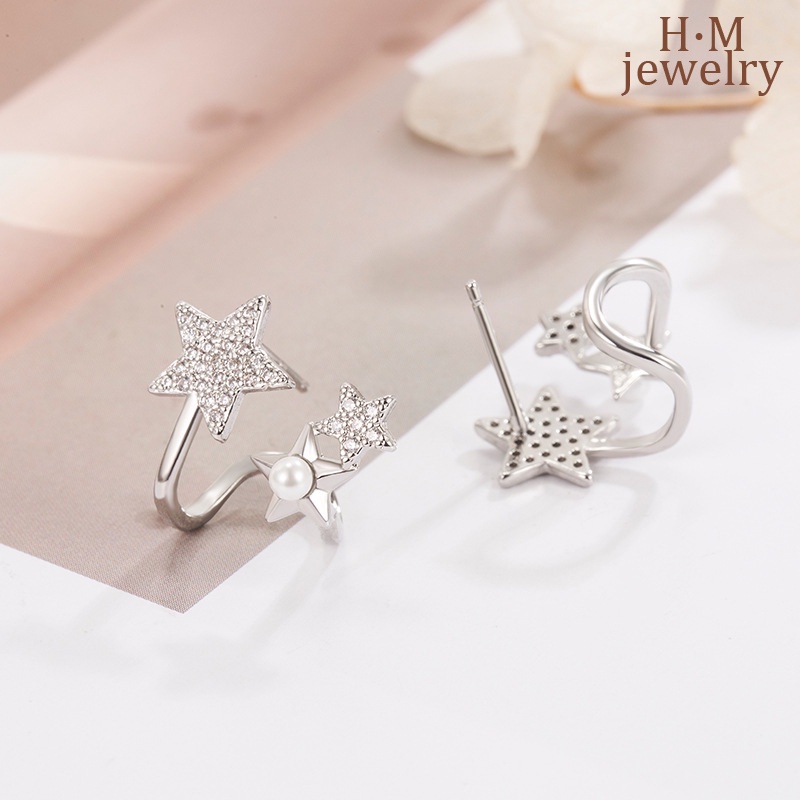 S925 Perak Mutiara Bintang Pejantan Anting2023 Baru Bermutu Tinggi Temperamen Anting