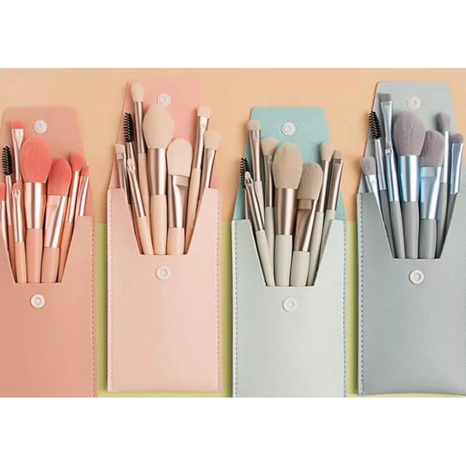 Kuas Make Up Set 8pcs H456 Set Mini Travel Brush Make Up Set Cosmetic  / Set Kuas Make Up / Beauty Tools