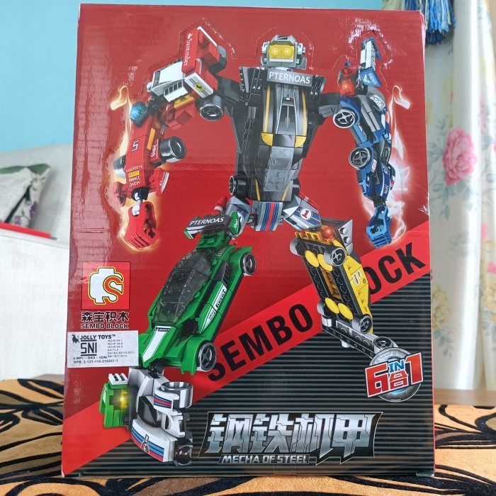 Sembo Block Brick Mecha of Steel Series Racing Car 6 in 1
