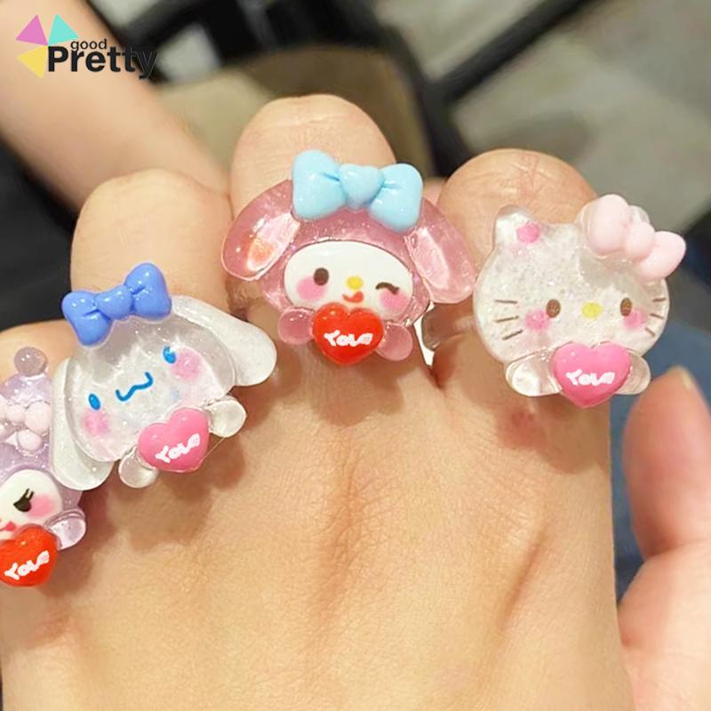 Cincin Couple Plastik Bahan Warna Lucu korea Fashion Sederhana Gaya Untuk Pria Dan Wanita - PD