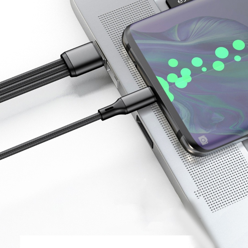 Gro Kabel USB 3in1 USB to 3x Type-C Konektor Power Supply Cord Wire Quick Charge