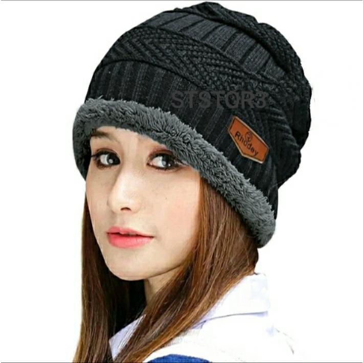 Topi Kupluk Beanie Hat Wool Winter Cewek Cowok Unisex Pria Wanita Dewasa Topi Fashion Korea Salju