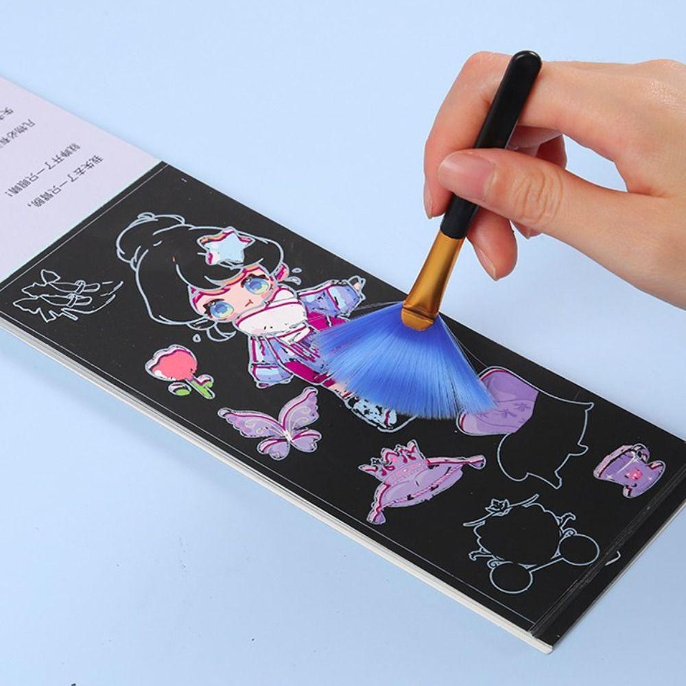 Lanfy Buku Lukis Goresan Portable Seni Kartun Gambar Kertas Kegiatan Pesta Tk Dewasa Magic Scratch Book