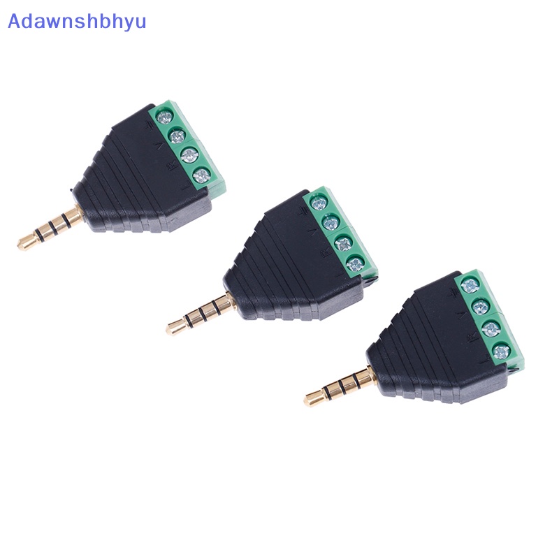 Adhyu jack terminal Sekrup av stereo 4pole 3.5mm male Konektor Colokan terminal 4pin ID