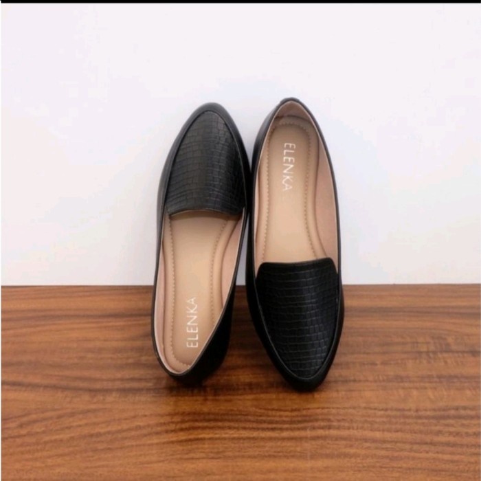 (COD) Sepatu wanita Marilyn Black Flatshoes Big Size ukuran jumbo 41 42 43 4 - 41