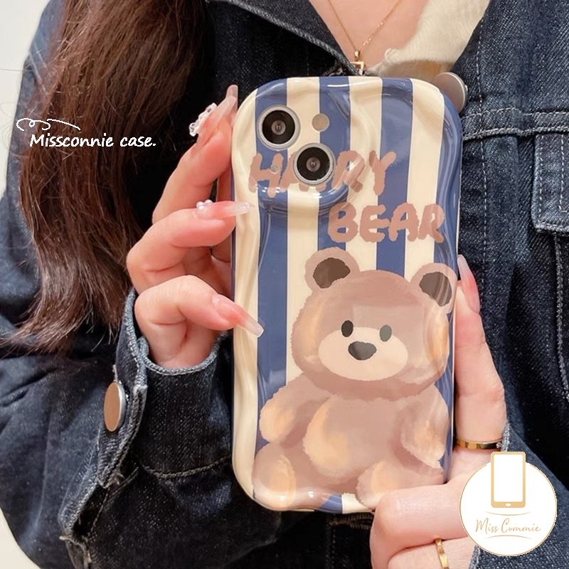 Casing Beruang Motif Garis Lucu Motif Bunga Tulip Kelinci Untuk Realme C21Y C55 C53 C25 C25Y C33 C35 C20A 5 6 5S 5i 7i C11 C25s C15 C3 C20 C30 C21 C11 2021 C12 C31 C17 Casing Tepi Melengkung Bergelombang 3D